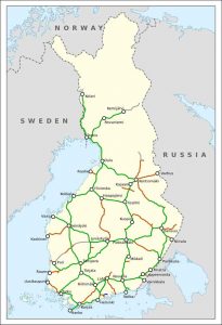Finse Spoorlijnen Overzicht Spoorwegennet van Finland
